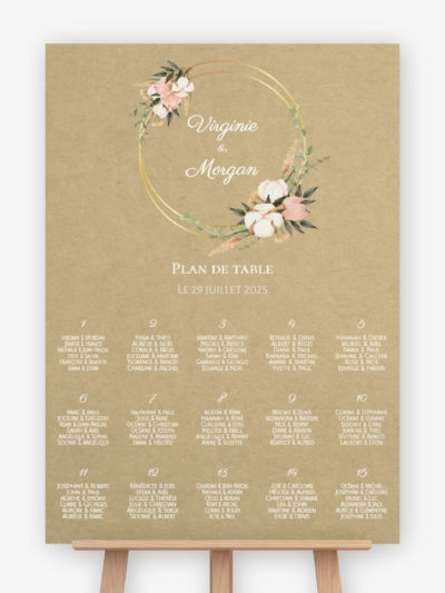 Plan de table mariage - Anneaux champetre