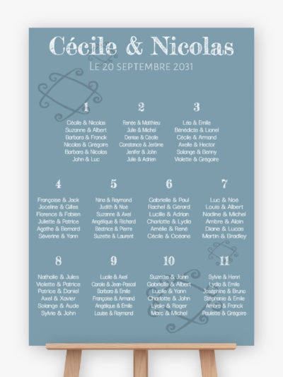 Plan de table mariage - Douceur maya