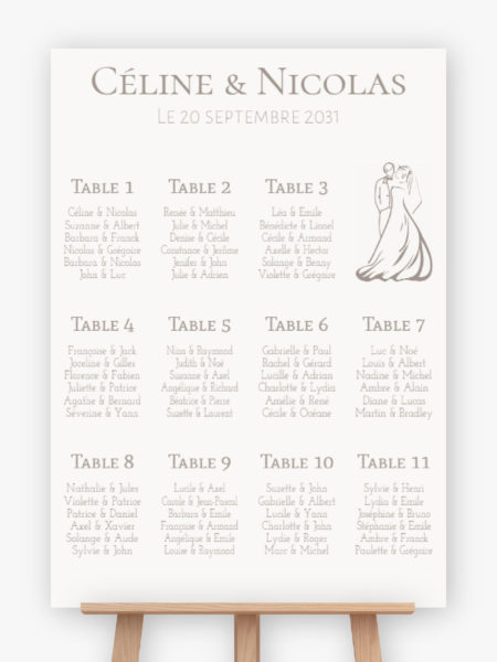 Plan de table mariage - Elegance en duo