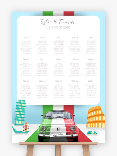 Plan de table mariage - Italie