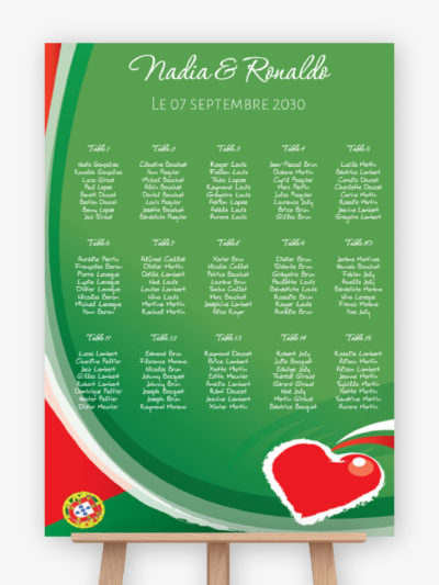 Plan de table mariage - Portugal