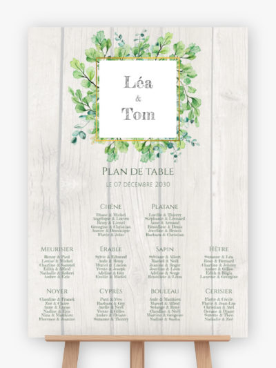 Plan de table mariage - Douceur bleutée