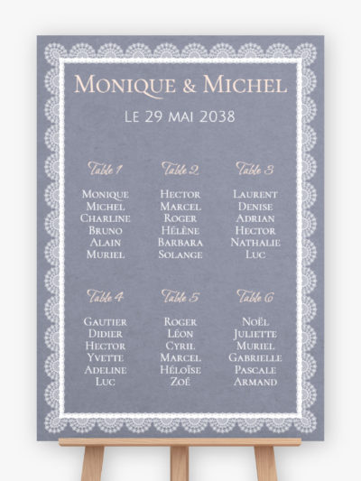 Plan de table mariage - Dentelles bohèmes