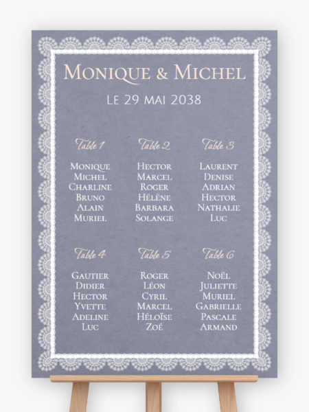 Plan de table mariage - Dentelles bohèmes