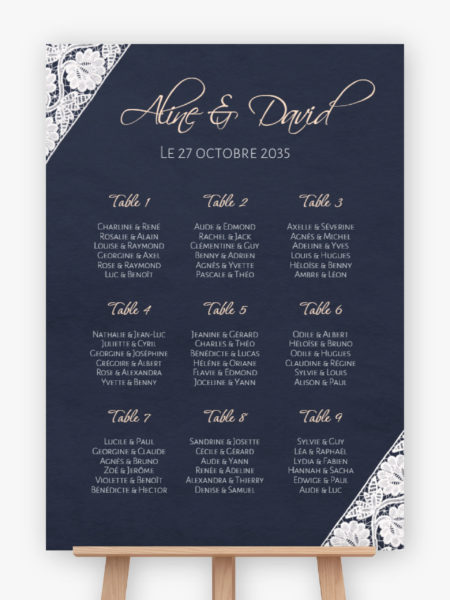 Plan de table mariage - Passion broderie