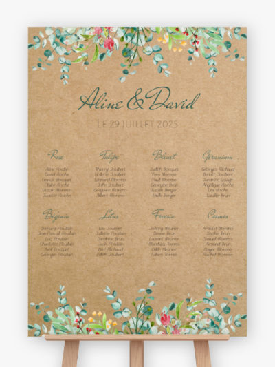 Plan de table mariage - Printemps fleuri