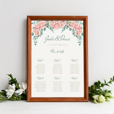 Plan de table mariage sur poster